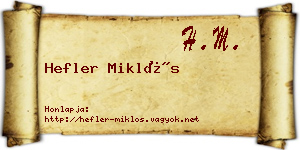 Hefler Miklós névjegykártya